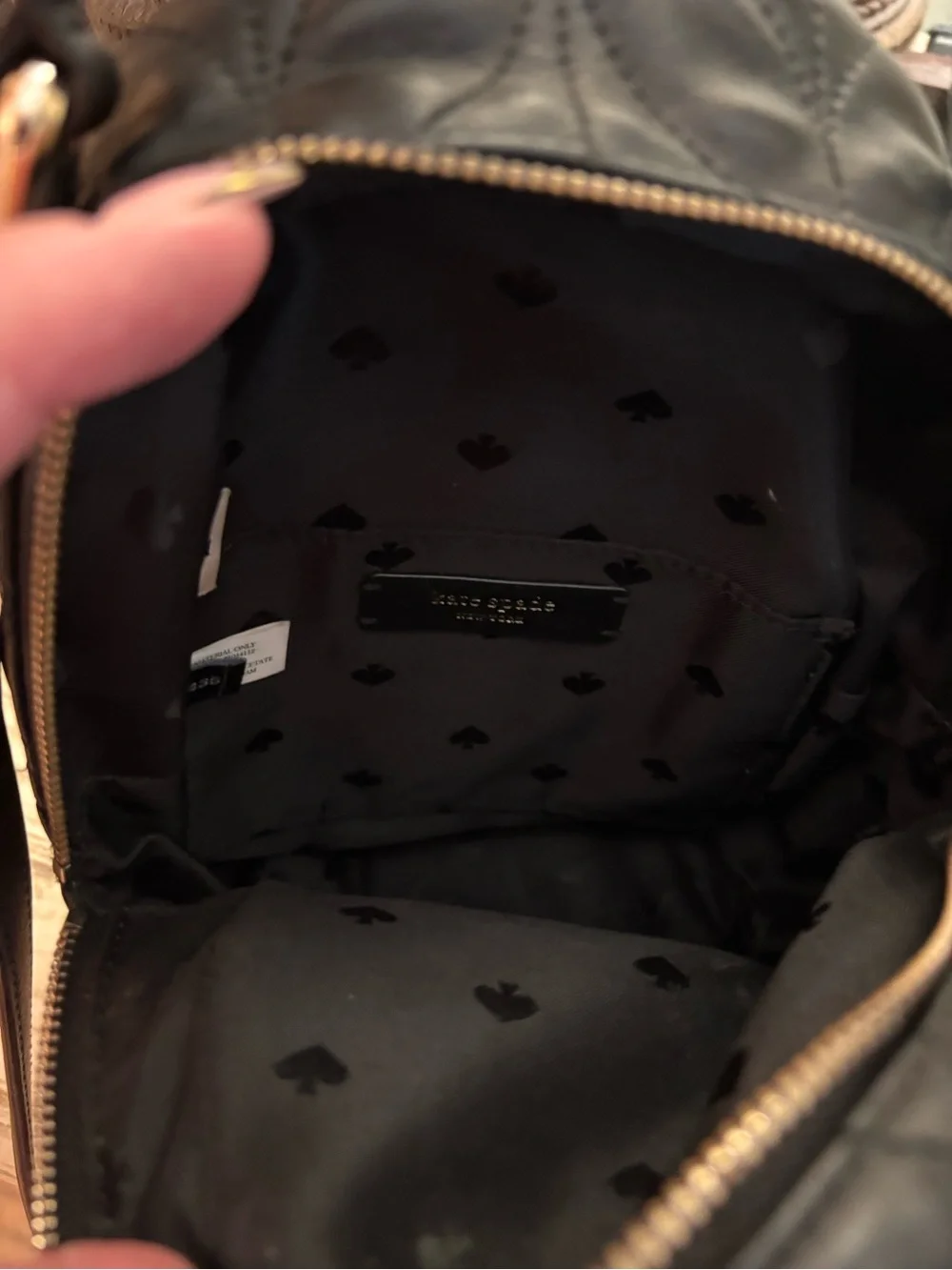 Like New ~ Kate Spade Black Quilted Mini Backpack Crossbody